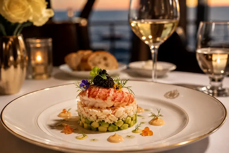 Exquisit angerichtete Vorspeise auf Fine-Dining-Niveau