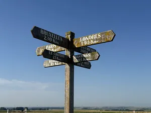 Wegweiser an der Küste